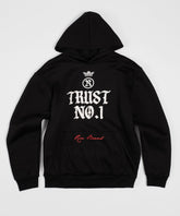 Trust No 1 Front and Back Print Hoodie - Black